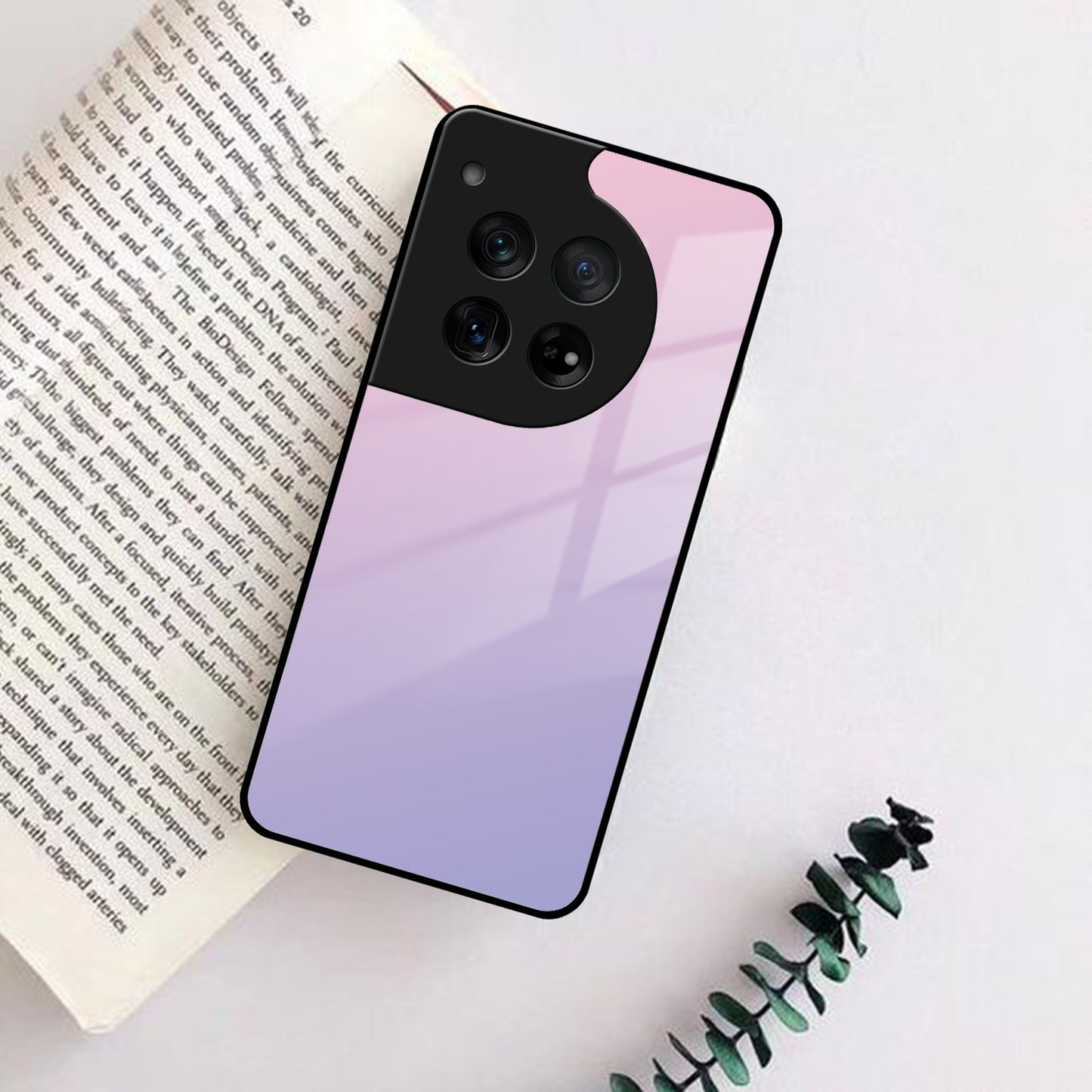 Pink Gradient Glass Case Cover For OnePlus