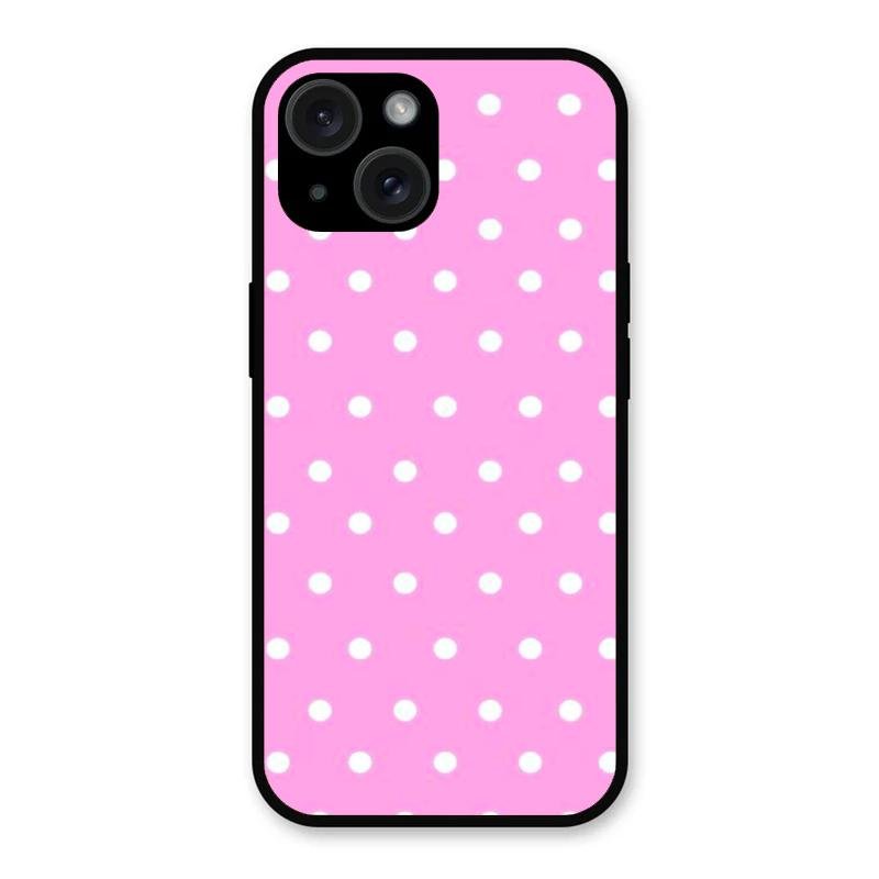 Pollaka Dot Glossy Metal Case Cover For iPhone 15 Plus