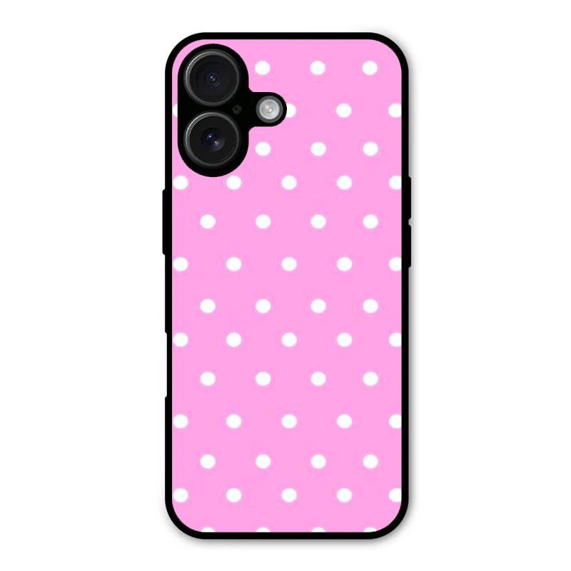 Pollaka Dot Glossy Metal Case Cover For iPhone 16 Plus