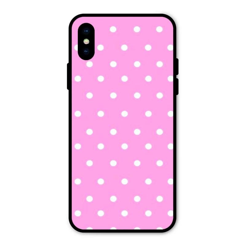 Pollaka Dot Glossy Metal Case Cover For iPhone XS