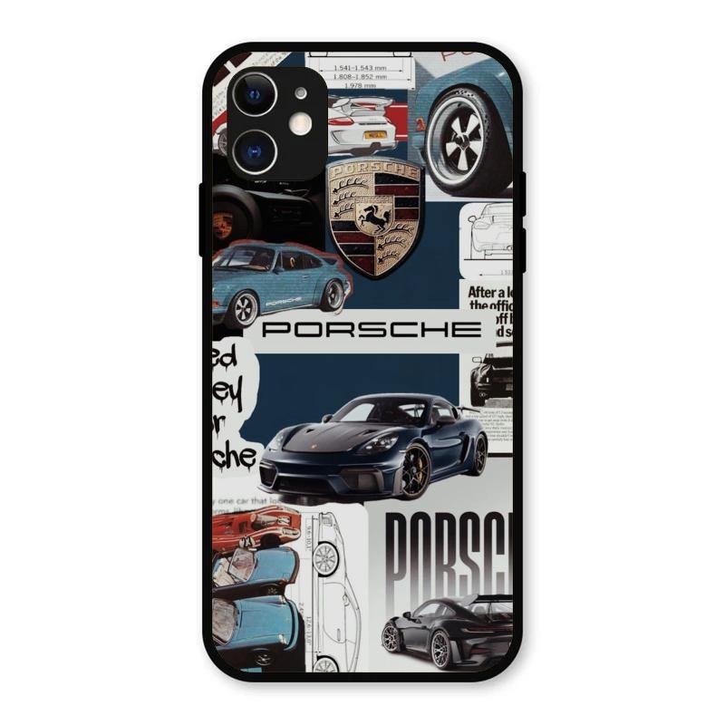 Porsche Group Art Glass Case Cover For iPhone 11