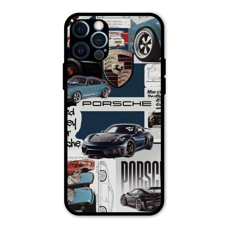 Porsche Group Art Glass Case Cover For iPhone 12 Pro