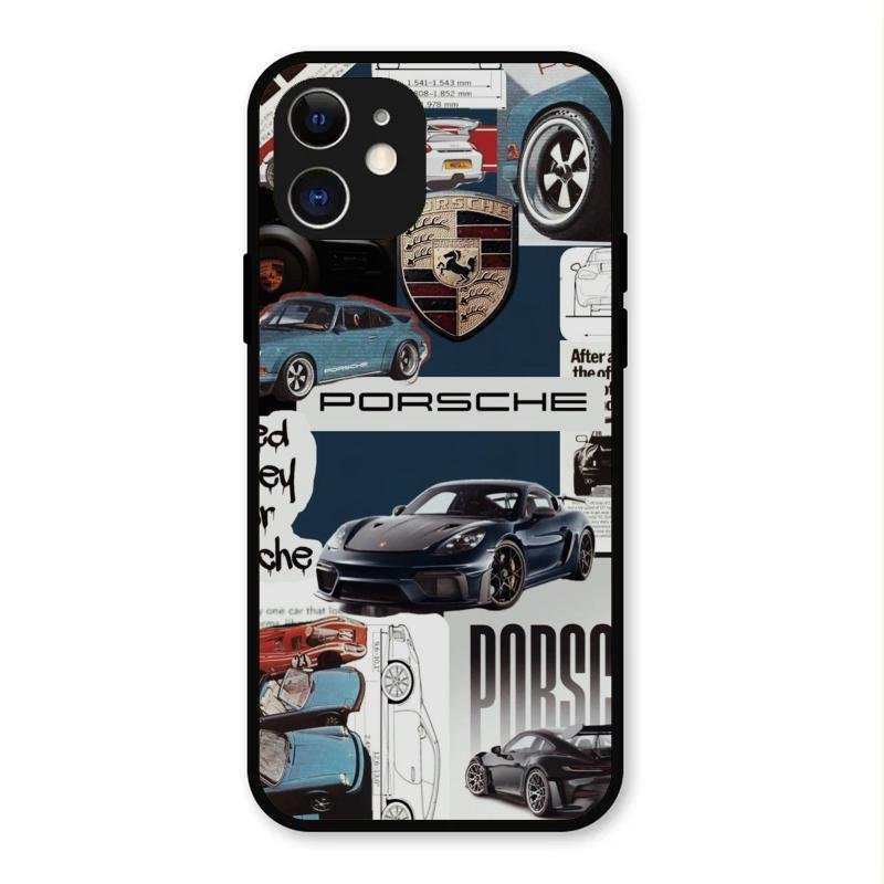 Porsche Group Art Glass Case Cover For iPhone 12
