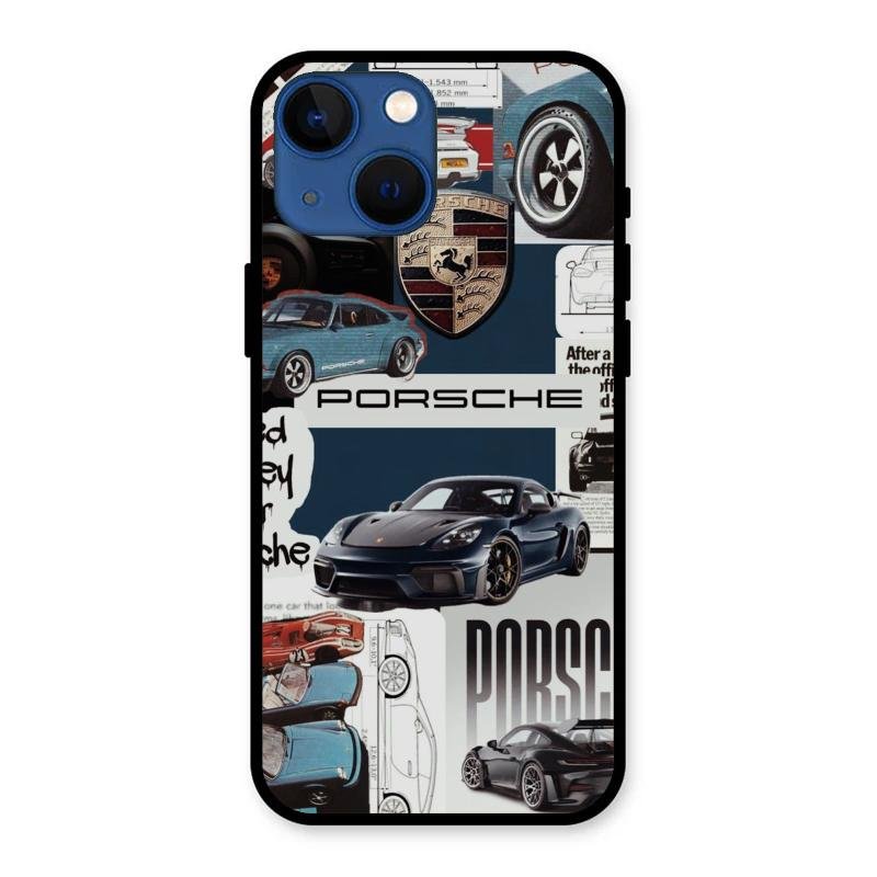 Porsche Group Art Glass Case Cover For iPhone 13 mini