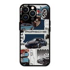Porsche Group Art Glass Case Cover For iPhone 13 Pro