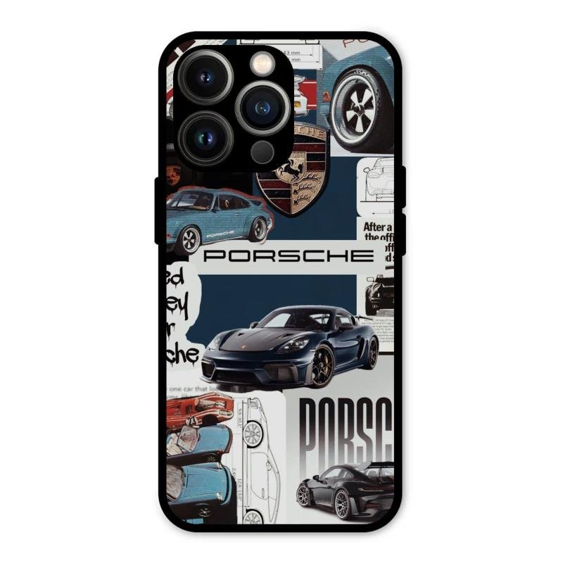 Porsche Group Art Glass Case Cover For iPhone 13 Pro