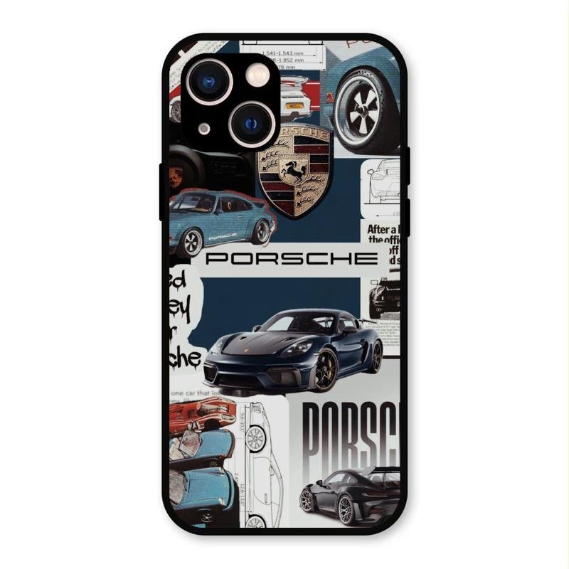 Porsche Group Art Glass Case Cover For iPhone 13