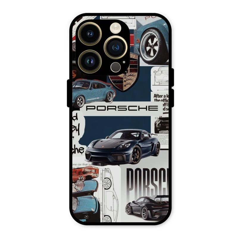 Porsche Group Art Glass Case Cover For iPhone 14 Pro