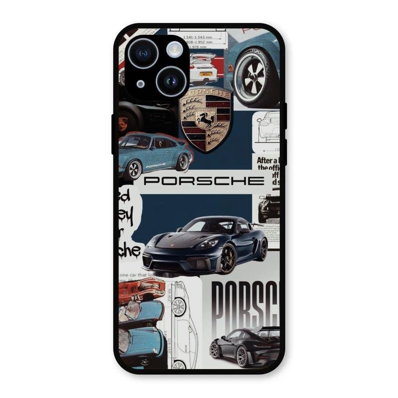 Porsche Group Art Glass Case Cover For iPhone 14