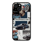 Porsche Group Art Glass Case Cover For iPhone 15 Plus