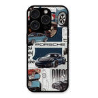 Porsche Group Art Glass Case Cover For iPhone 15 Pro Max