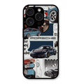 Porsche Group Art Glass Case Cover For iPhone 15 Pro