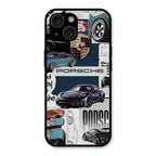 Porsche Group Art Glass Case Cover For iPhone 15