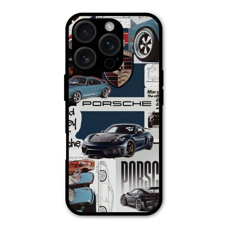 Porsche Group Art Glass Case Cover For iPhone 16 Pro Max