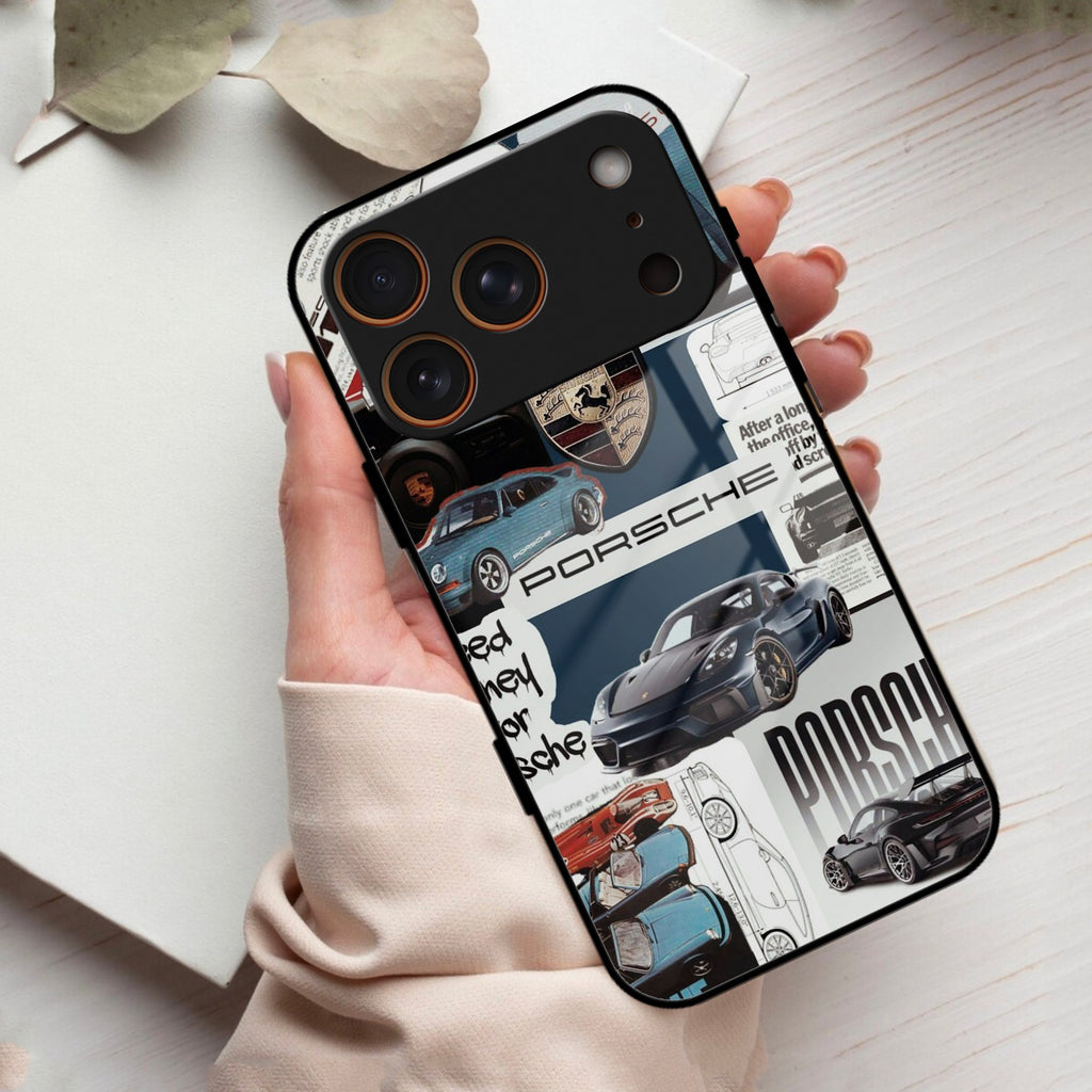 Porsche Group Art Glass Case Cover For iPhone 17 Pro