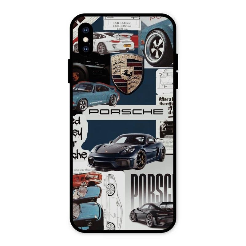 Porsche Group Art Glass Case Cover For iPhone XS Max