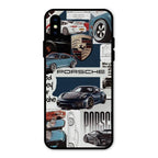 Porsche Group Art Glass Case Cover For iPhone XS