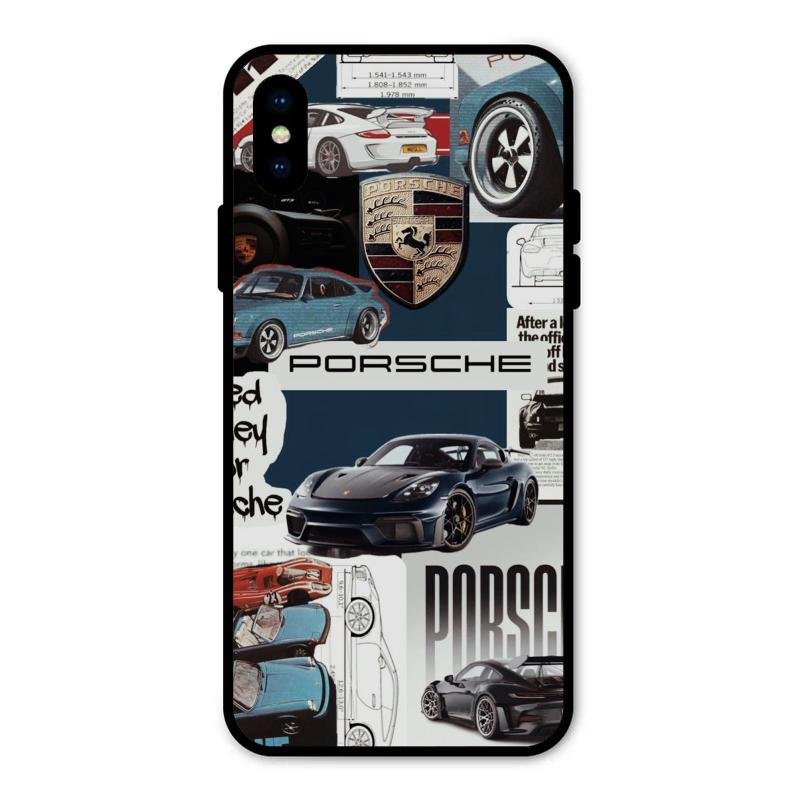 Porsche Group Art Glass Case Cover For iPhone XS