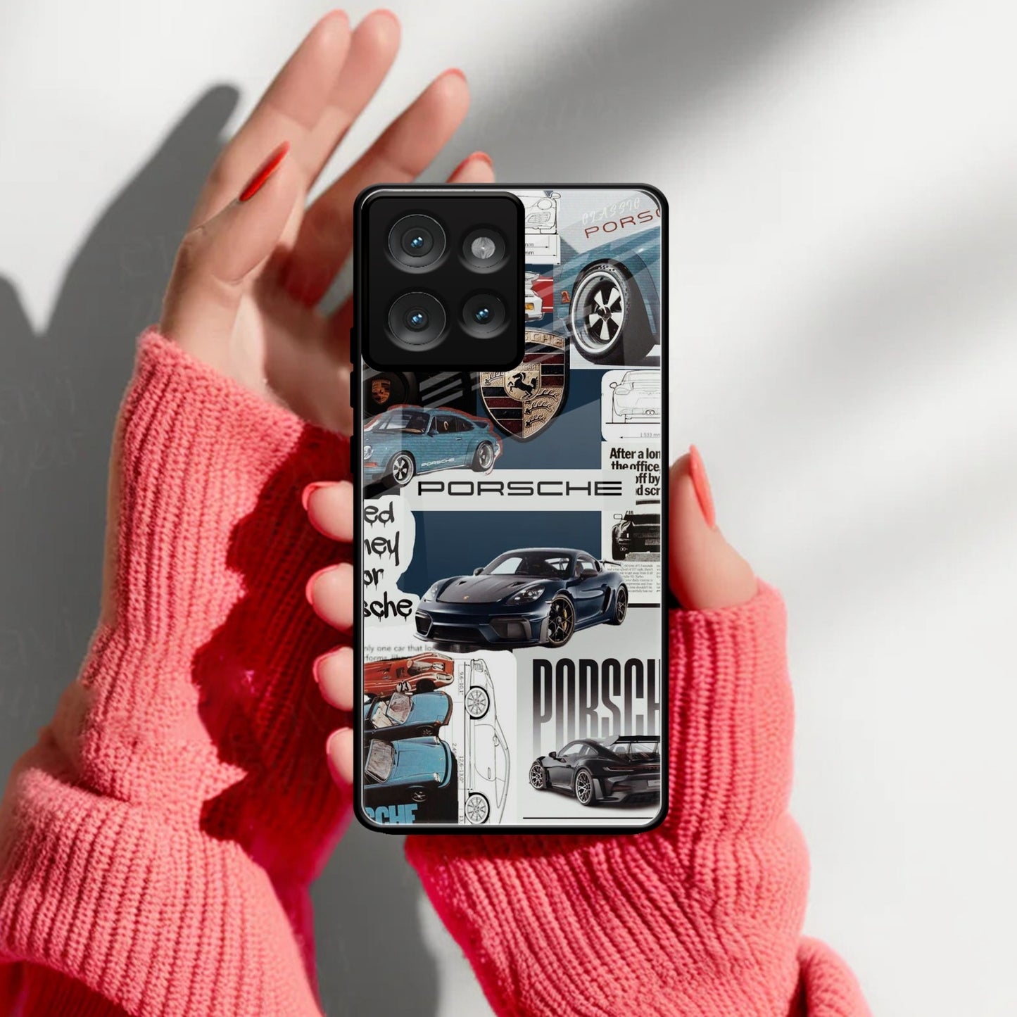 Porsche Group Art Glass Case Cover For Motorola