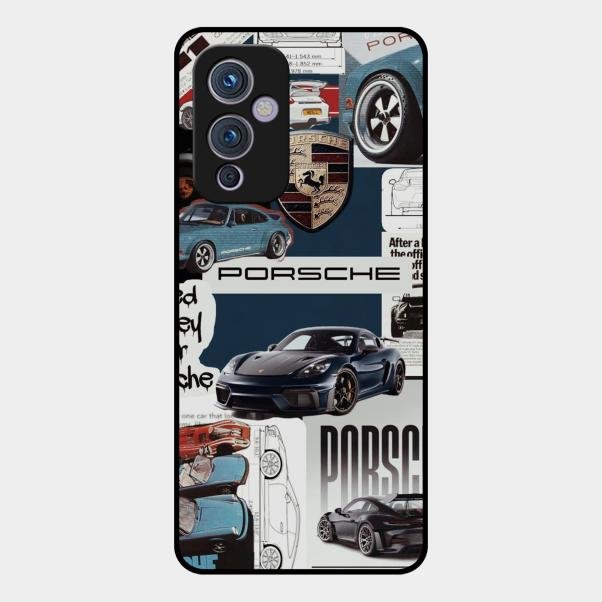 Porsche Group Art Glass Case Cover For Oneplus 9 5G