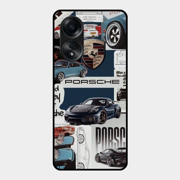 Porsche Group Art Glass Case Cover For Oppo A58