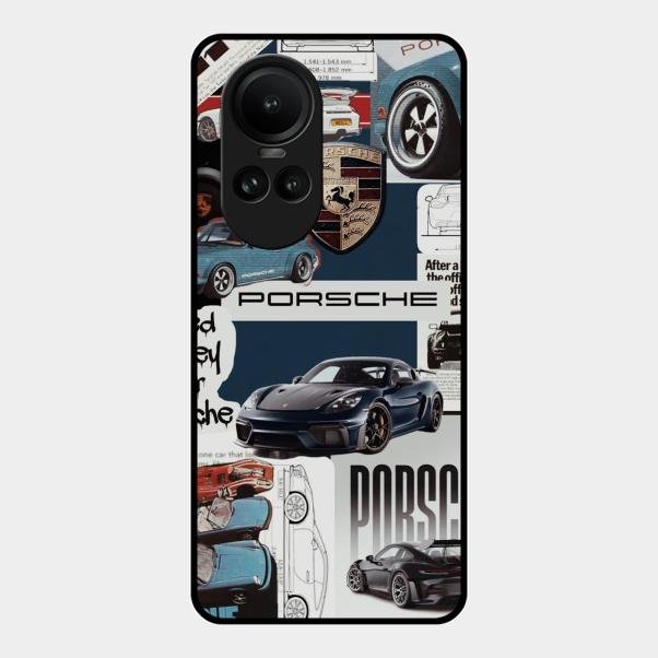 Porsche Group Art Glass Case Cover For Oppo Reno 10 Pro 5G