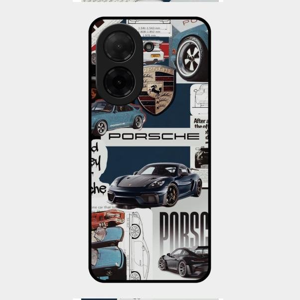 Porsche Group Art Glass Case Cover For Poco C71