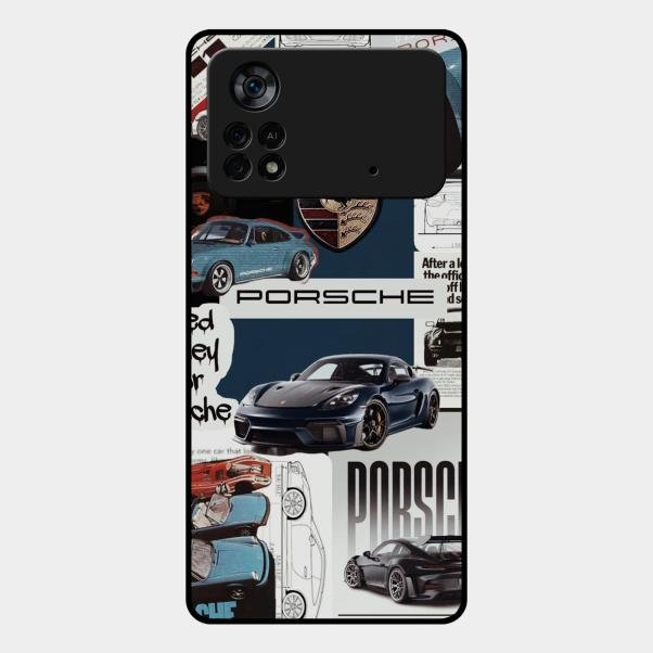 Porsche Group Art Glass Case Cover For Poco X4 Pro 5G