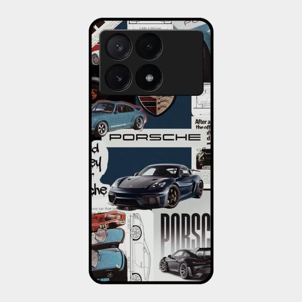 Porsche Group Art Glass Case Cover For Poco X6 Pro 5G