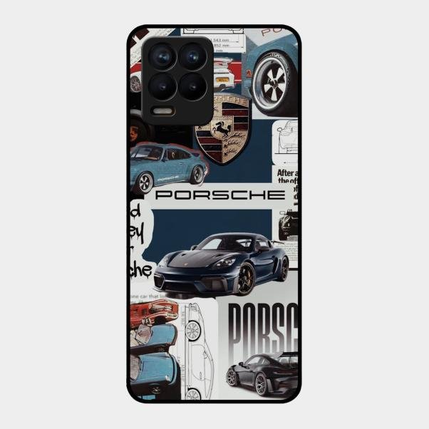 Porsche Group Art Glass Case Cover For Realme 8 Pro