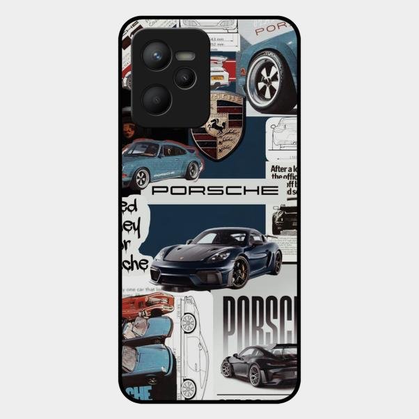 Porsche Group Art Glass Case Cover For Realme C35