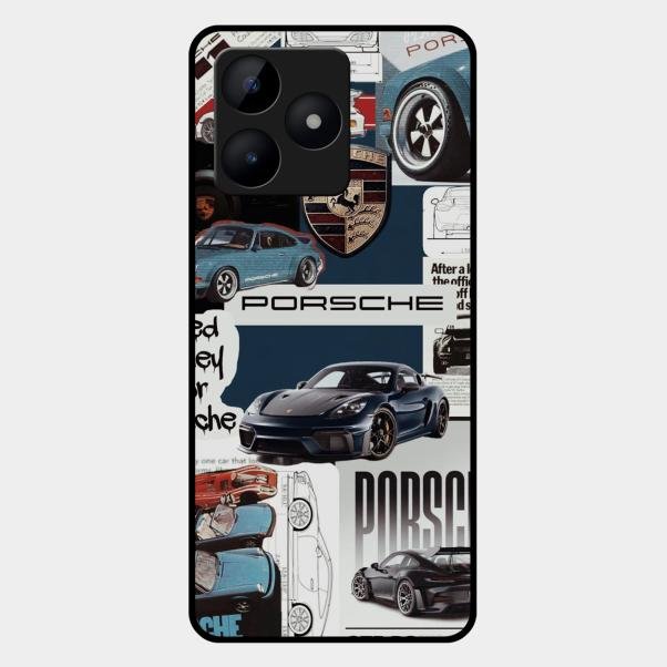 Porsche Group Art Glass Case Cover For Realme C53