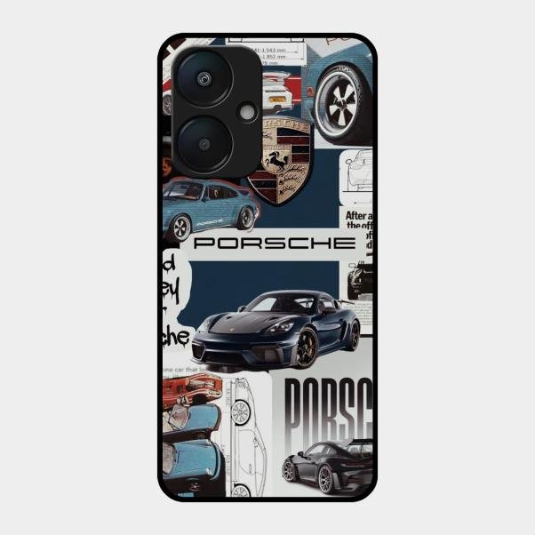 Porsche Group Art Glass Case Cover For Redmi 13C 5G