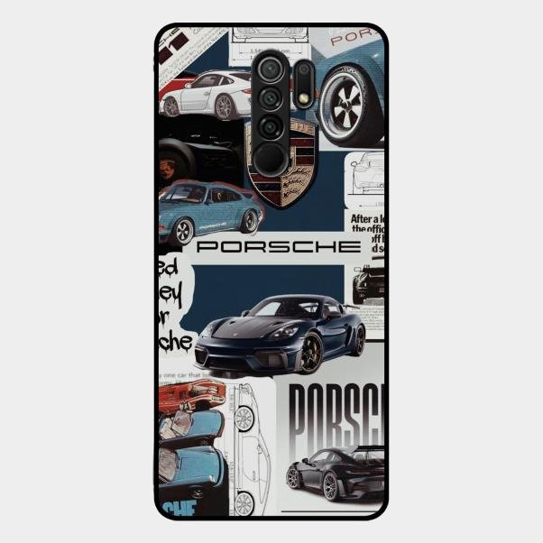 Porsche Group Art Glass Case Cover For Redmi 9 Prime