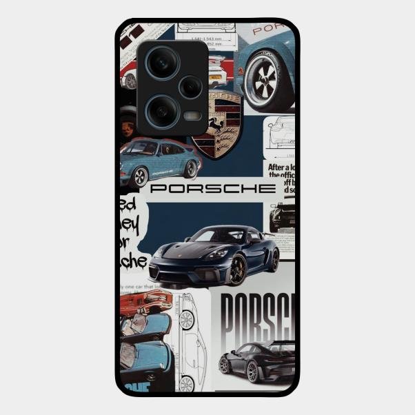 Porsche Group Art Glass Case Cover For Redmi Note 12 Pro 5G