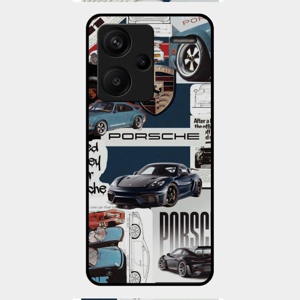 Porsche Group Art Glass Case Cover For Redmi Note 13 Pro Plus 5G