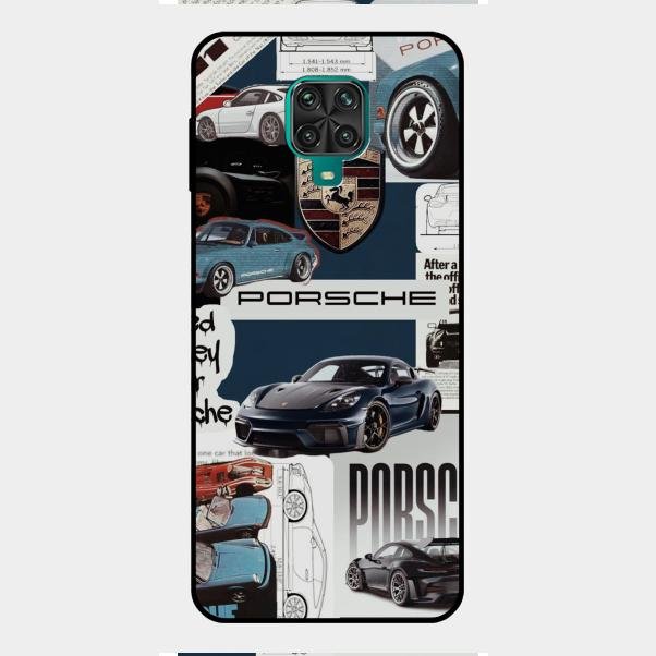 Porsche Group Art Glass Case Cover For Redmi Note 9 Pro