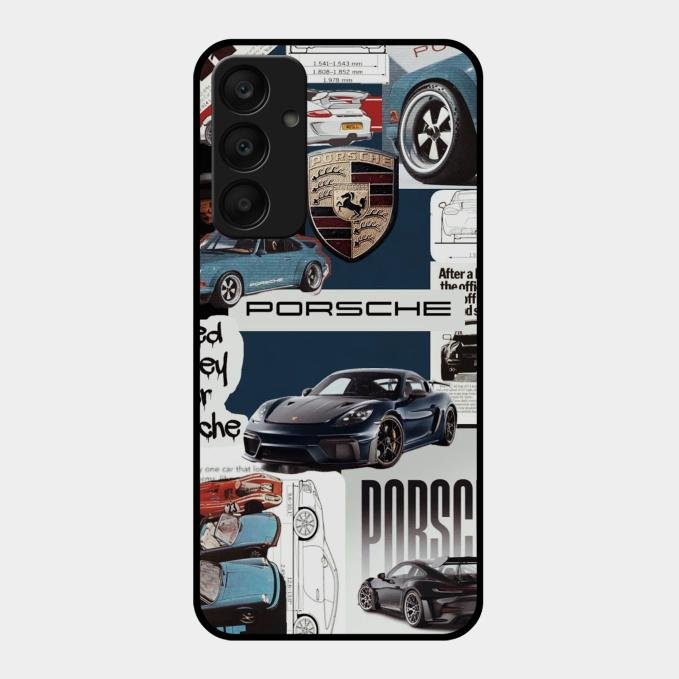 Porsche Group Art Glass Case Cover For Samsung Galaxy A25 5G