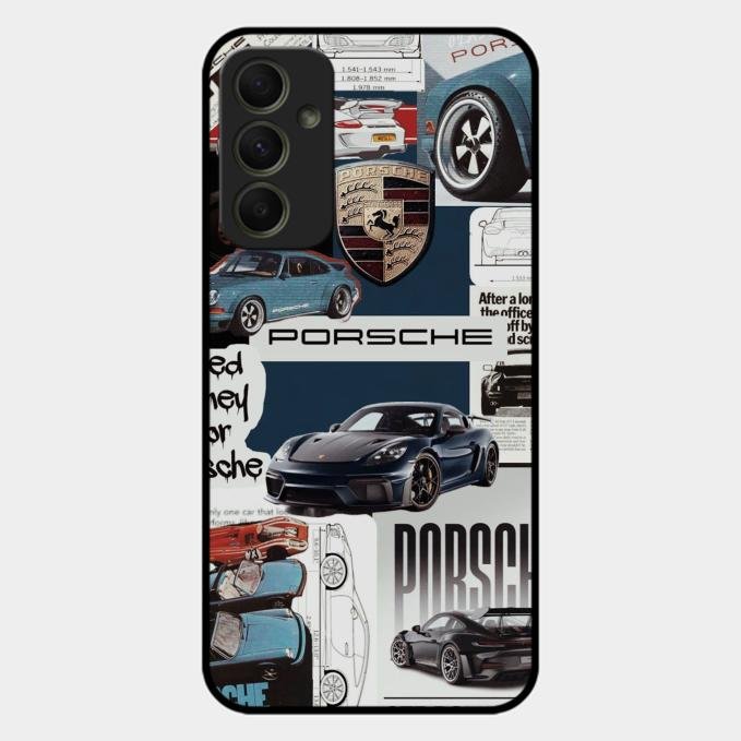 Porsche Group Art Glass Case Cover For Samsung Galaxy A34 5G