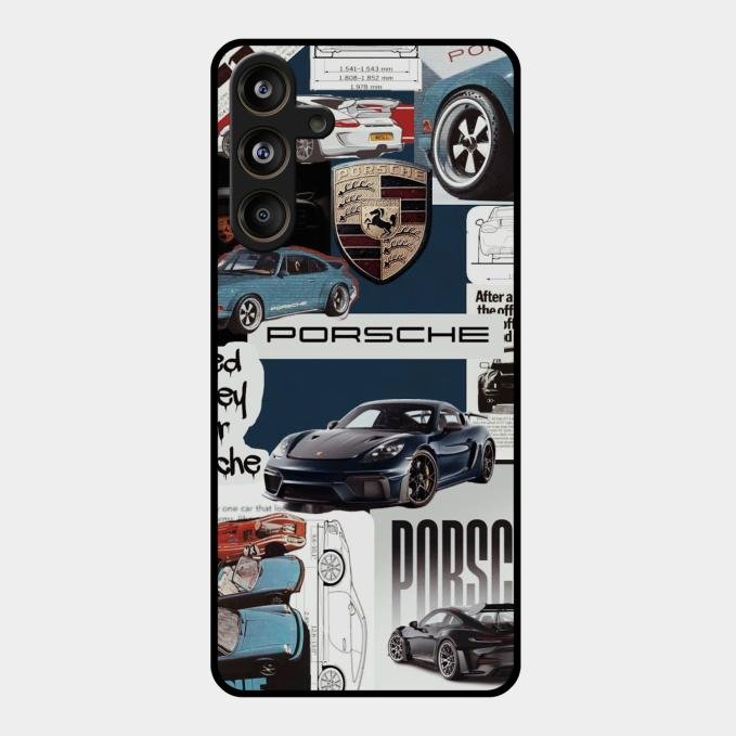 Porsche Group Art Glass Case Cover For Samsung Galaxy M55 5G