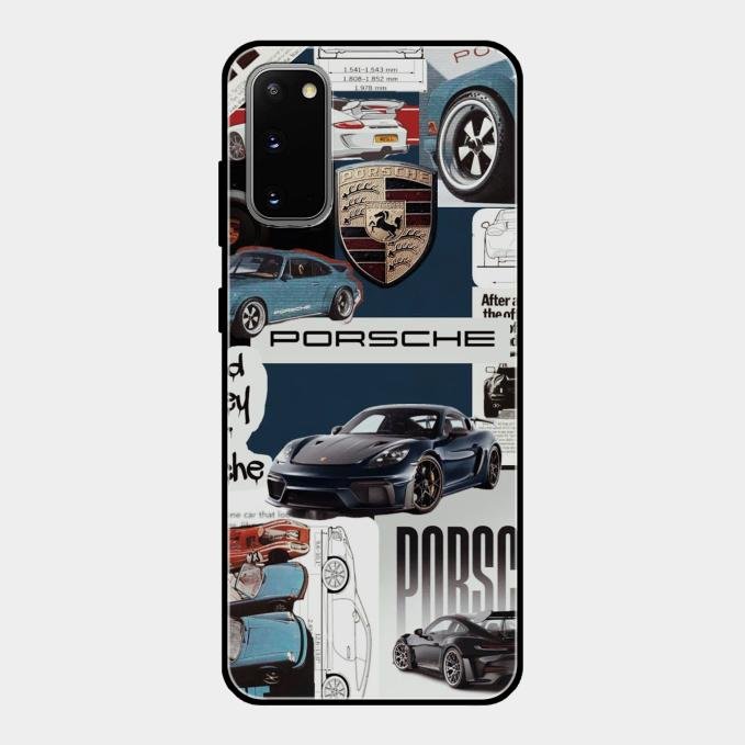Porsche Group Art Glass Case Cover For Samsung Galaxy S20