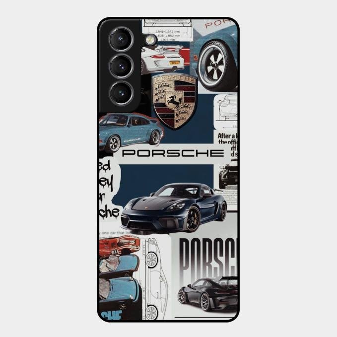 Porsche Group Art Glass Case Cover For Samsung Galaxy S21 Plus