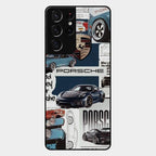 Porsche Group Art Glass Case Cover For Samsung Galaxy S21 Ultra