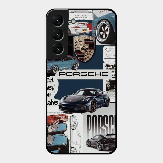 Porsche Group Art Glass Case Cover For Samsung Galaxy S22 5G
