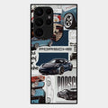 Porsche Group Art Glass Case Cover For Samsung Galaxy S22 Ultra 5G