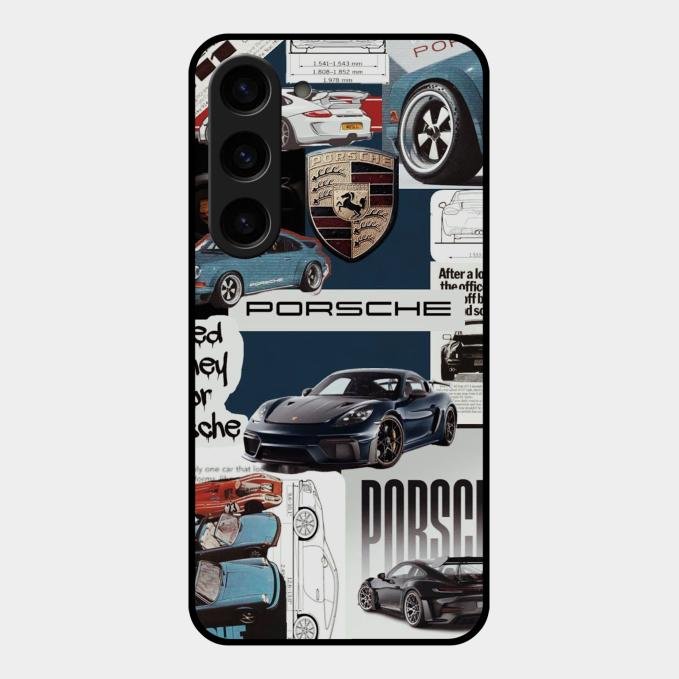 Porsche Group Art Glass Case Cover For Samsung Galaxy S23 5G