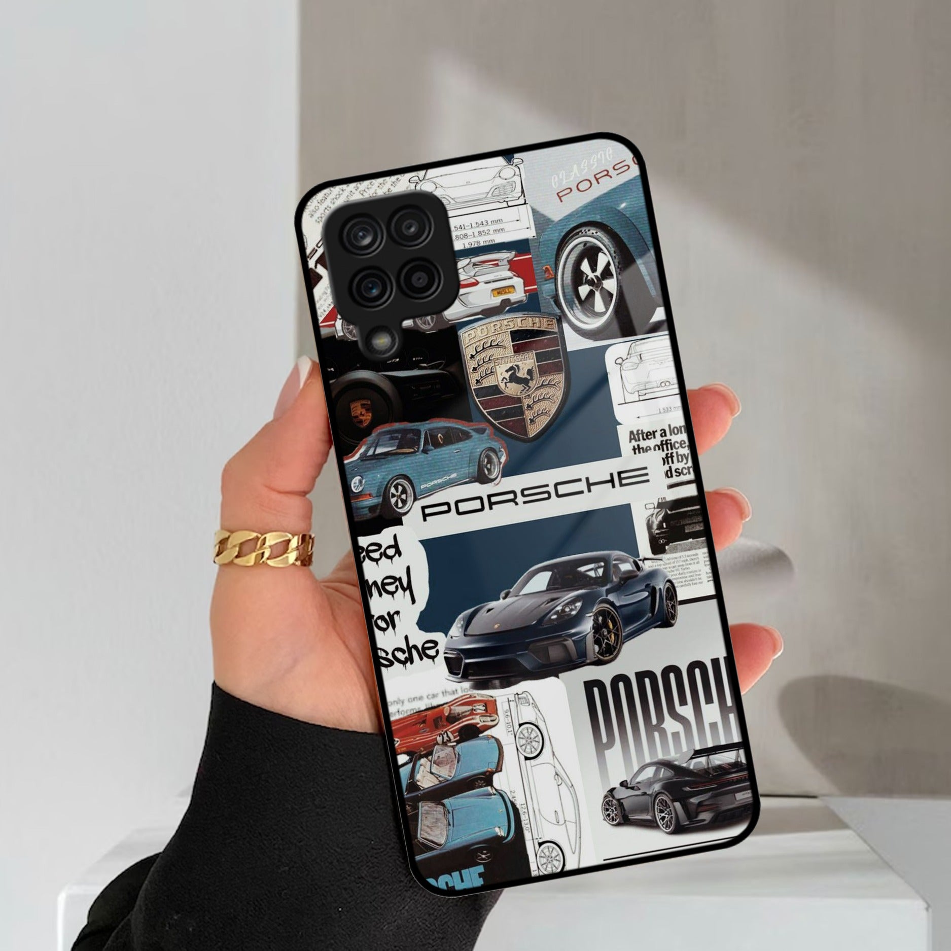 Porsche Group Art Glass Case Cover For Samsung Galaxy M42 5G