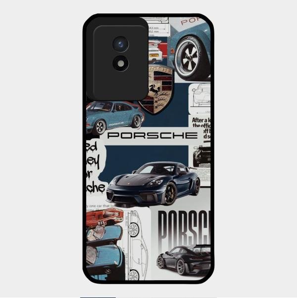 Porsche Group Art Glass Case Cover For Vivo Y02T