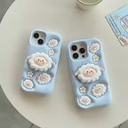 3D Cartoon Sheep Flock Case Funda Cotton Candy Cloud Pop Back Case with Holder