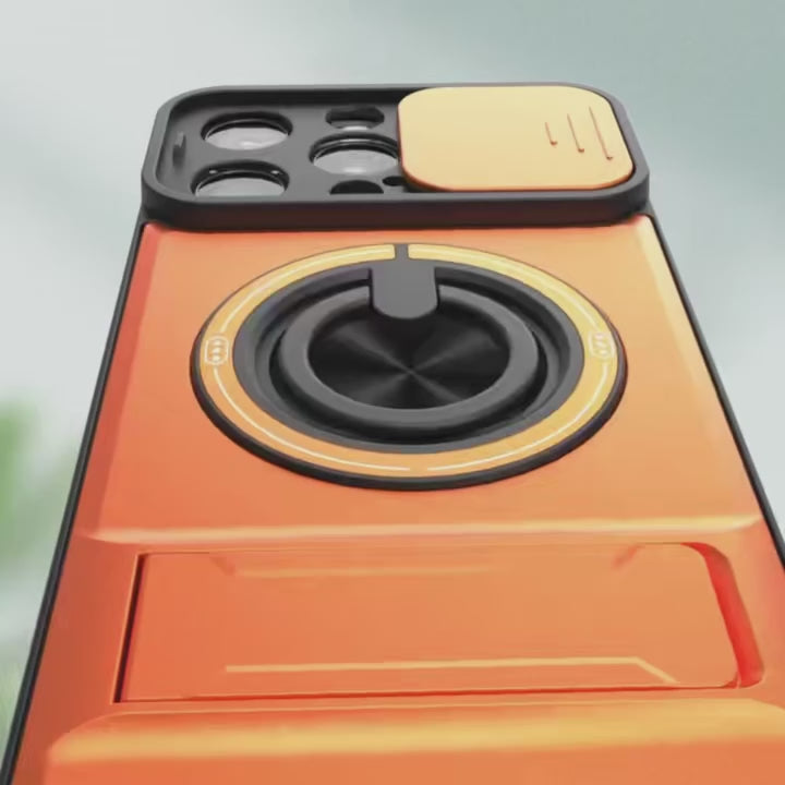 Slide Camera Lens Protection Amor Shockproof Magnetic Phone Case for iPhone